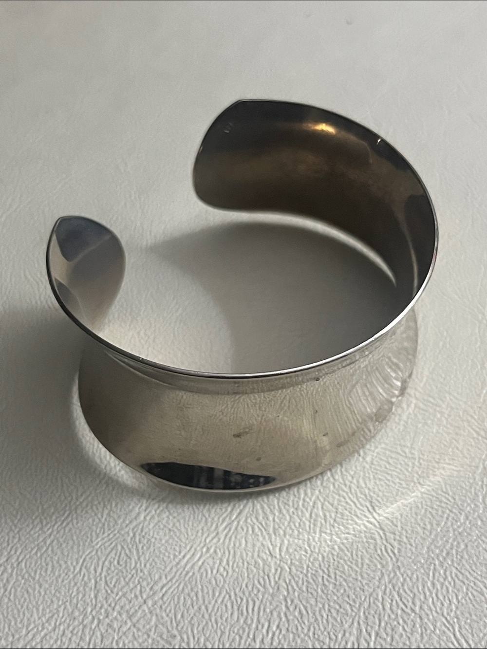 Men's 925 Silver Heavy Stainless Steel Cuff Bracelet - Minimalist Design